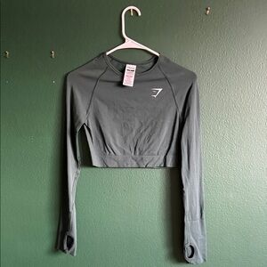 Green Workout Crop top